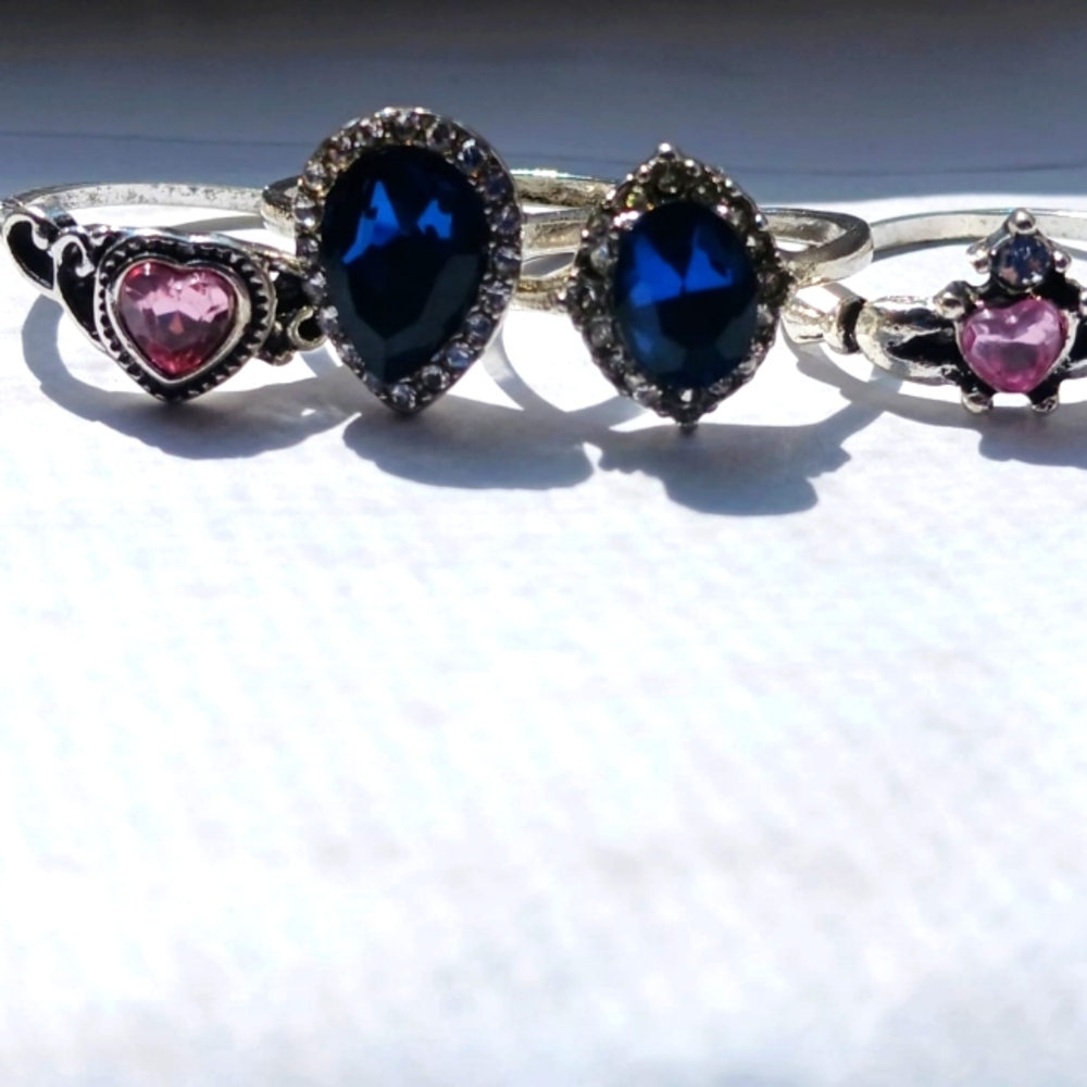 Blue , pink Rings